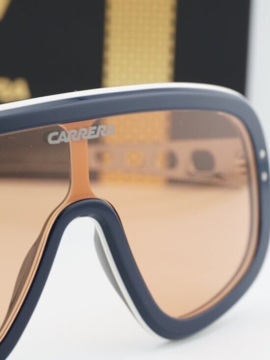 Carrera FLAGLAB 17 0DTY W7 Shield Sunglasses - Blue/Ruthenium / Brown main image 4